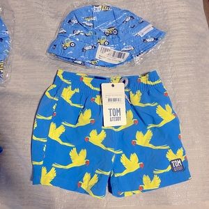 Tom & Teddy Boys Bathing Suit Trunks NWT comes with a free hat!
